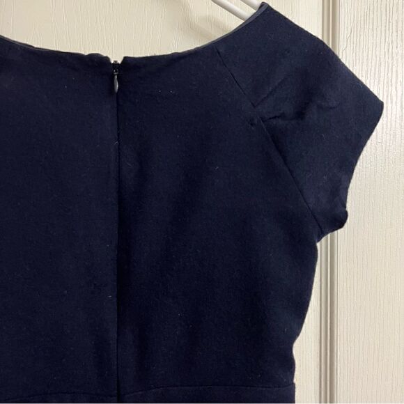 J. Crew Navy 100% Wool Origami Sheath Dress 12 SP - Picture 8 of 13